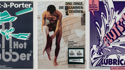 Drei Plakate mit Kondomwerbung: 